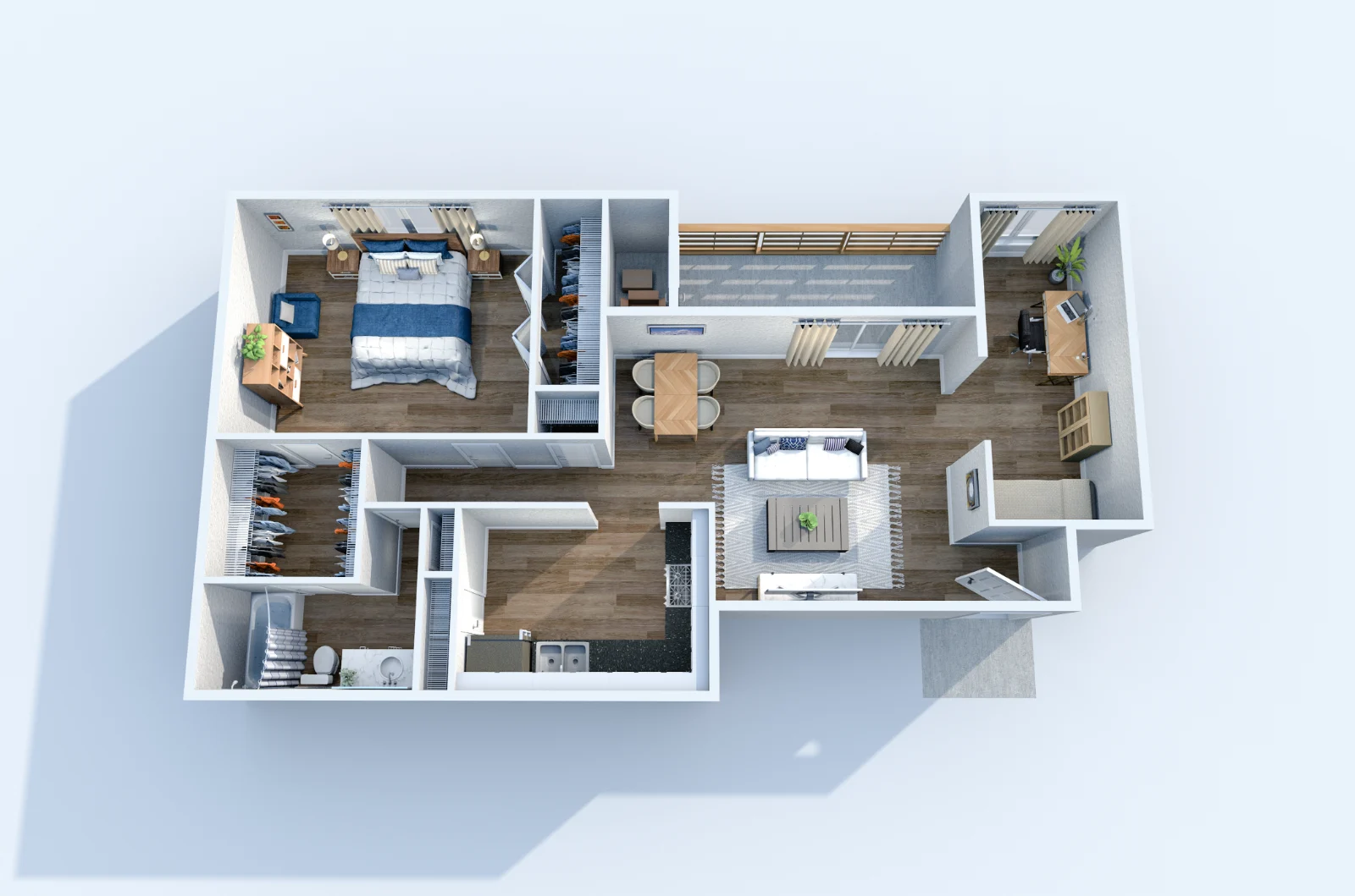 Brickyard Flats — floor plan, Plan A4 · 1 bed · 1 bath · 931 sq ft