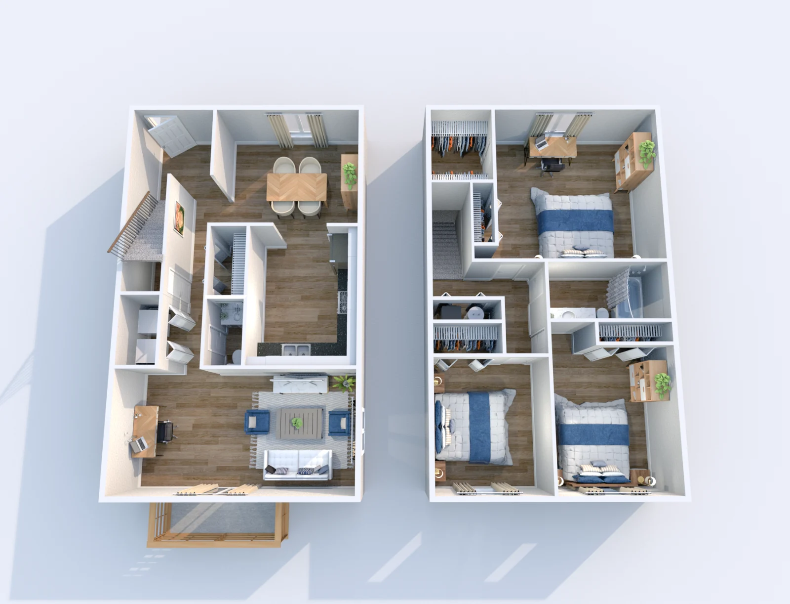Brickyard Flats — floor plan, Plan C2 · 3 bed · 1.5 baths · 1,398 sq ft · Townhome